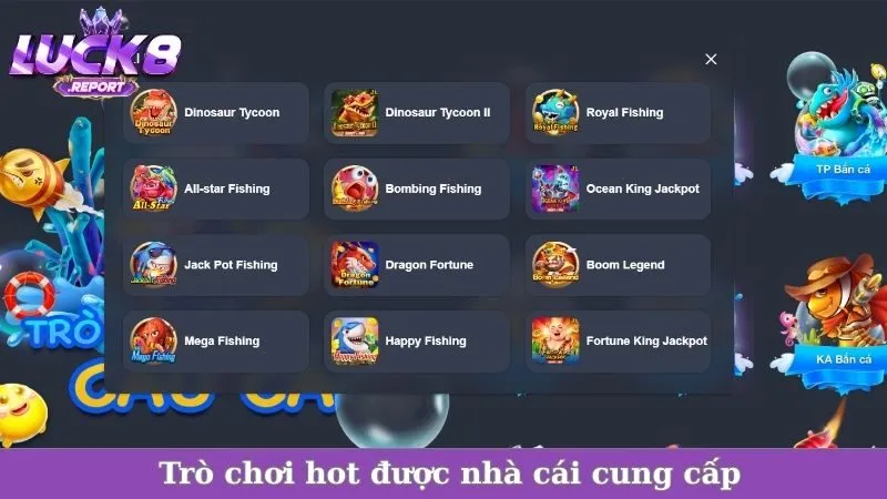 Trò chơi hot được nhà cái cung cấp